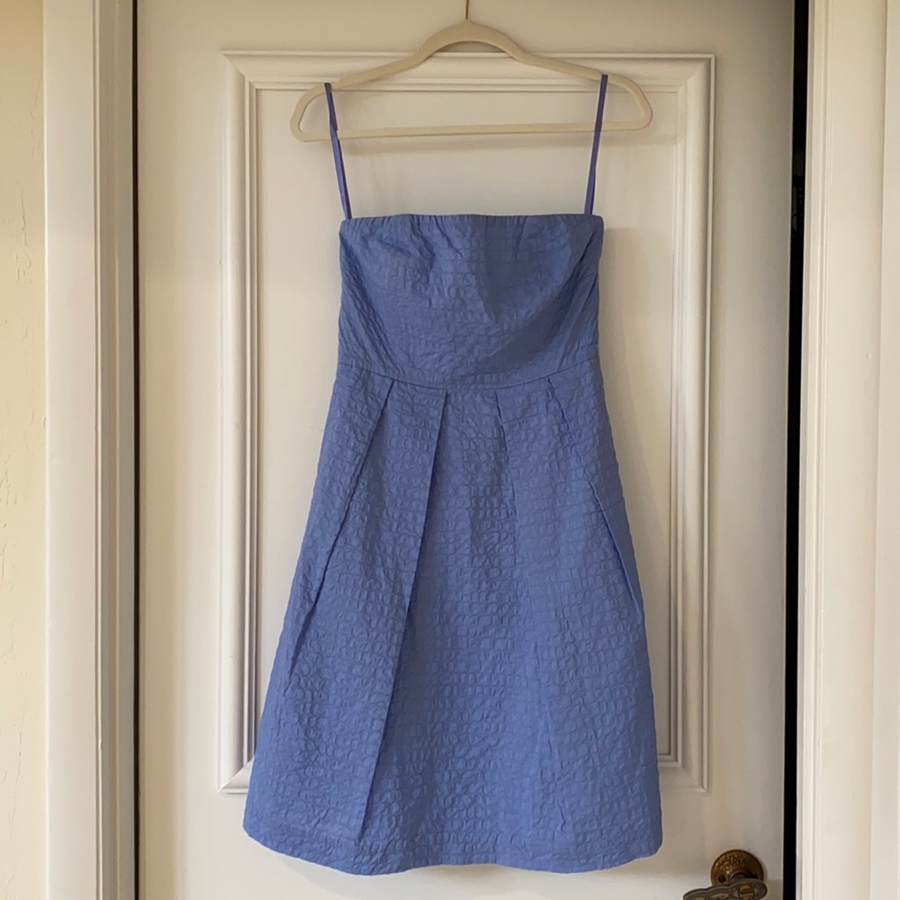 J. Crew strapless light blue dress
